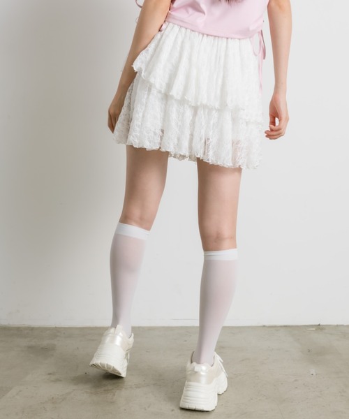 OLIVE des OLIVE（オリーブデオリーブ）の「レースティアードミニスカート 1042010010（スカート・レディース・オフホワイト/サックスブルー/ブラック・FREE）」の6枚目の写真