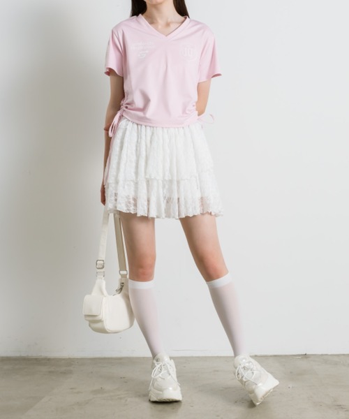 OLIVE des OLIVE（オリーブデオリーブ）の「レースティアードミニスカート 1042010010（スカート・レディース・オフホワイト/サックスブルー/ブラック・FREE）」の7枚目の写真