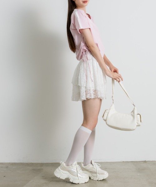 OLIVE des OLIVE（オリーブデオリーブ）の「レースティアードミニスカート 1042010010（スカート・レディース・オフホワイト/サックスブルー/ブラック・FREE）」の8枚目の写真