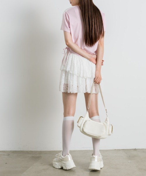 OLIVE des OLIVE（オリーブデオリーブ）の「レースティアードミニスカート 1042010010（スカート・レディース・オフホワイト/サックスブルー/ブラック・FREE）」の9枚目の写真