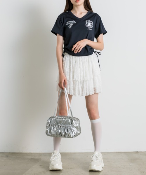 OLIVE des OLIVE（オリーブデオリーブ）の「レースティアードミニスカート 1042010010（スカート・レディース・オフホワイト/サックスブルー/ブラック・FREE）」の10枚目の写真