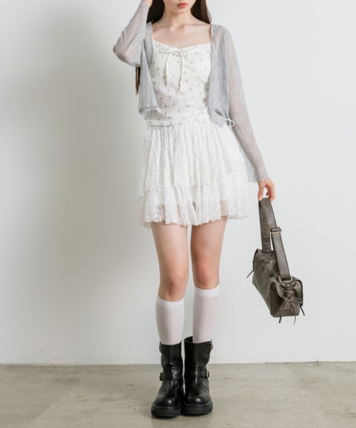 OLIVE des OLIVE（オリーブデオリーブ）の「レースティアードミニスカート 1042010010（スカート・レディース・オフホワイト/サックスブルー/ブラック・FREE）」の12枚目の写真