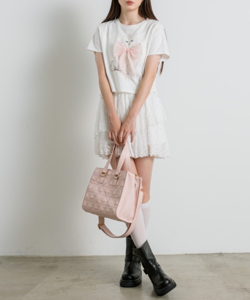 OLIVE des OLIVE（オリーブデオリーブ）の「レースティアードミニスカート 1042010010（スカート・レディース・オフホワイト/サックスブルー/ブラック・FREE）」の13枚目の写真