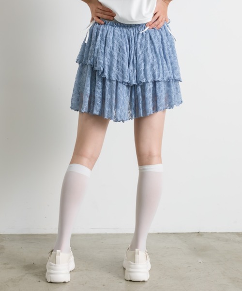 OLIVE des OLIVE（オリーブデオリーブ）の「レースティアードミニスカート 1042010010（スカート・レディース・オフホワイト/サックスブルー/ブラック・FREE）」の19枚目の写真