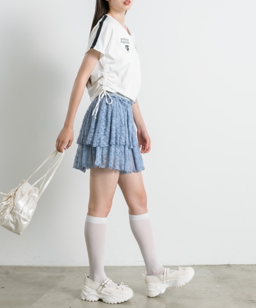 OLIVE des OLIVE（オリーブデオリーブ）の「レースティアードミニスカート 1042010010（スカート・レディース・オフホワイト/サックスブルー/ブラック・FREE）」の21枚目の写真