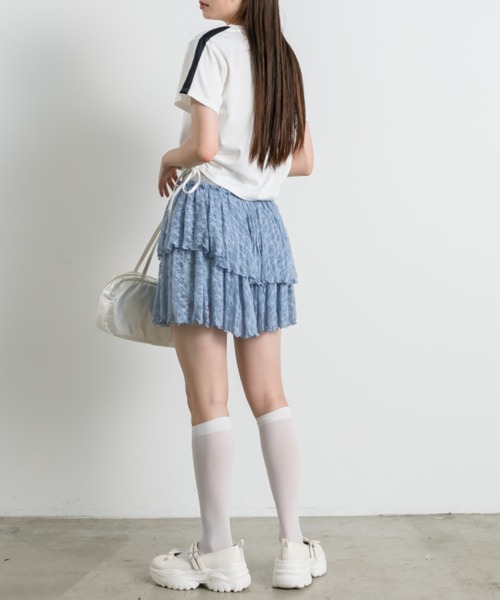 OLIVE des OLIVE（オリーブデオリーブ）の「レースティアードミニスカート 1042010010（スカート・レディース・オフホワイト/サックスブルー/ブラック・FREE）」の22枚目の写真