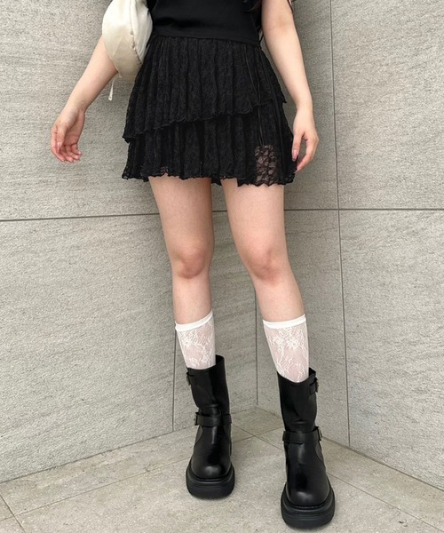 OLIVE des OLIVE（オリーブデオリーブ）の「レースティアードミニスカート 1042010010（スカート・レディース・オフホワイト/サックスブルー/ブラック・FREE）」の15枚目の写真