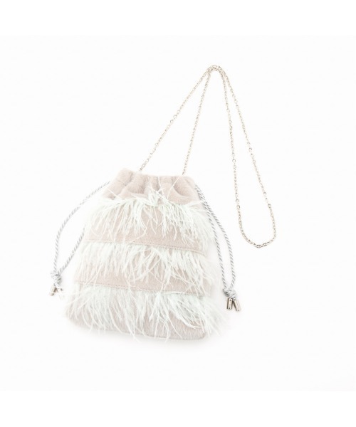 Casselini（キャセリーニ）の「Casselini(キャセリーニ)フラッフィーフェザー巾着（ショルダーバッグ・レディース・グレー/ブラック/ピンク・FREE）」の9枚目の写真