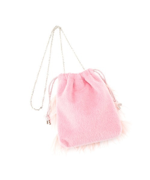 Casselini（キャセリーニ）の「Casselini(キャセリーニ)フラッフィーフェザー巾着（ショルダーバッグ・レディース・グレー/ブラック/ピンク・FREE）」の11枚目の写真