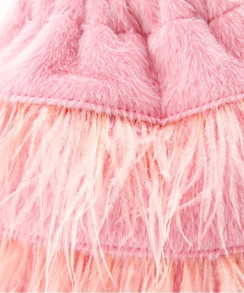 Casselini（キャセリーニ）の「Casselini(キャセリーニ)フラッフィーフェザー巾着（ショルダーバッグ・レディース・グレー/ブラック/ピンク・FREE）」の13枚目の写真