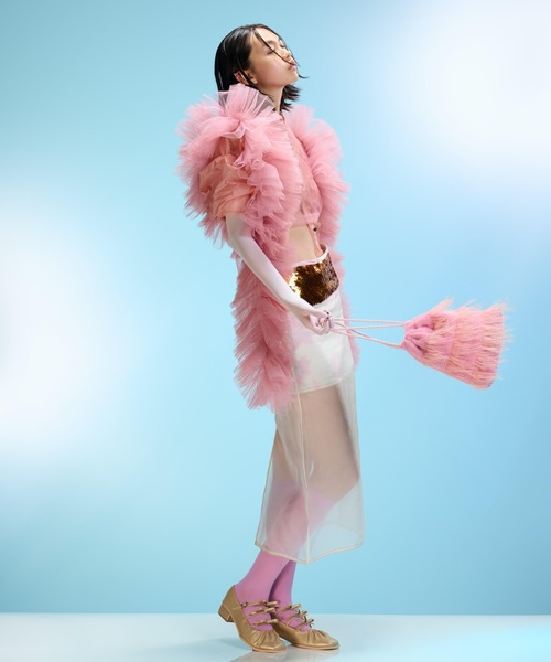 Casselini（キャセリーニ）の「Casselini(キャセリーニ)フラッフィーフェザー巾着（ショルダーバッグ・レディース・グレー/ブラック/ピンク・FREE）」の8枚目の写真