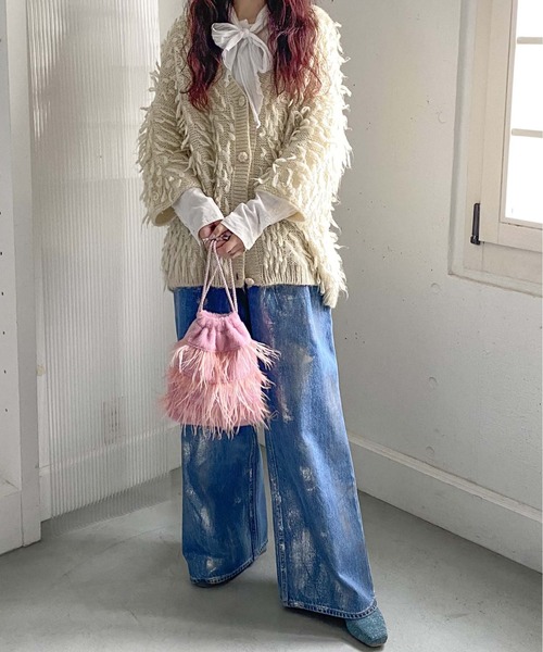 Casselini（キャセリーニ）の「Casselini(キャセリーニ)フラッフィーフェザー巾着（ショルダーバッグ・レディース・グレー/ブラック/ピンク・FREE）」の16枚目の写真