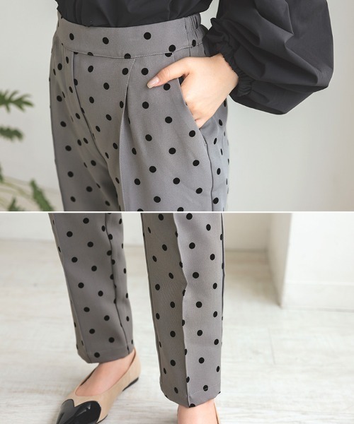 DONOBAN（ドノバン）の「フロッキードットパンツ（スラックス・レディース・ブラック系その他/グレー系その他/ブラック系その他2/ブラック・SHORT/LONG）」の17枚目の写真