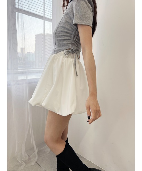 PHILLY（フィリー）の「【PHILLY】バルーンミニスカート（スカート・レディース・ブラック/ホワイト・FREE）」の5枚目の写真