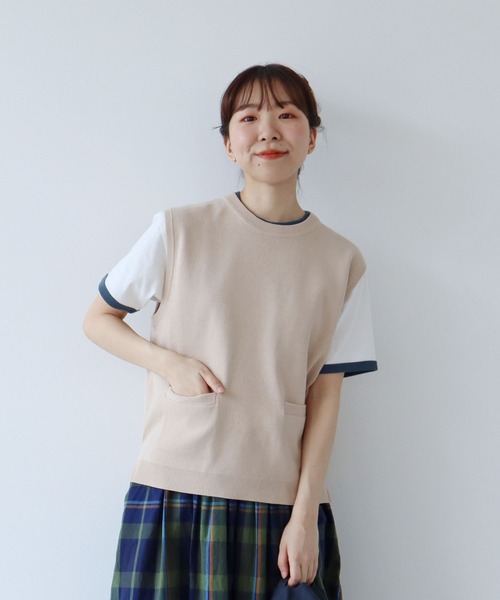 PAR ICI(パーリッシィ)の「強撚綿 総針度詰めベスト(ベスト・レディース・ブラック/ベージュ/ネイビー/レッド・FREE)」の11枚目の写真