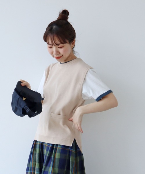 PAR ICI(パーリッシィ)の「強撚綿 総針度詰めベスト(ベスト・レディース・ブラック/ベージュ/ネイビー/レッド・FREE)」の10枚目の写真