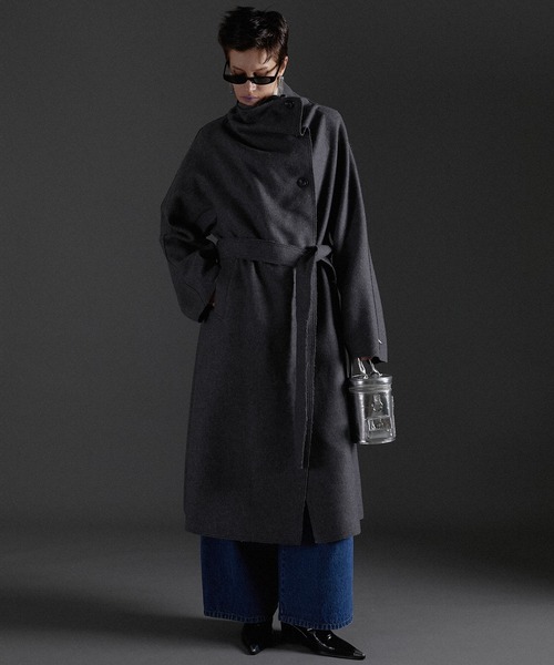 PRANK PROJECT（プランクプロジェクト）の「ハイネックコート / High Neck Coat（その他アウター・レディース・ブラック/グレー・FREE）」の4枚目の写真