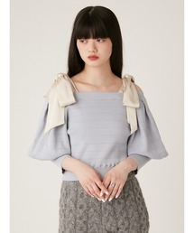 LILY BROWN | ショルダーリボンオフショルニットトップス(ニット/セーター)