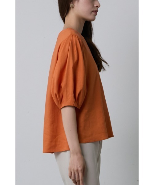 M.deux（エムドゥ）の「◆リネンライクブラウス◆（シャツ/ブラウス・レディース・オレンジ/グリーン・MEDIUM）」の6枚目の写真