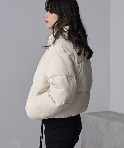 ジャケット・アウター nnu セール】【nui nullu】2WAYスタンドカラー中綿ショートジャケット