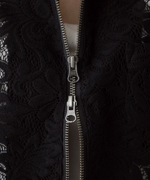 RAGEBLUE（レイジブルー）の「Wジップ/レースショートシャツ（シャツ/ブラウス・レディース・ホワイト/ブラック・FREE）」の15枚目の写真