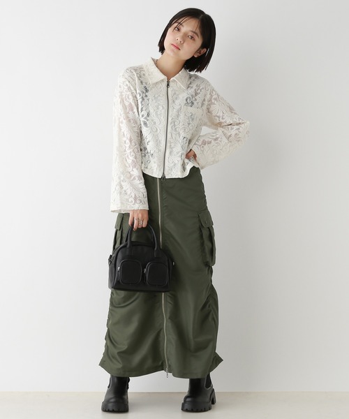 RAGEBLUE（レイジブルー）の「Wジップ/レースショートシャツ（シャツ/ブラウス・レディース・ホワイト/ブラック・FREE）」の21枚目の写真