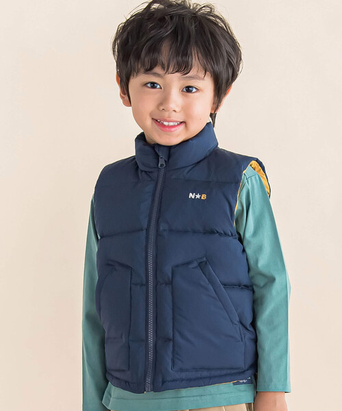 【セール】タフタリバーシブルダウンベスト(90~130cm)（ダウンベスト）｜Noeil aime BeBe（ノイユエイムベベ）