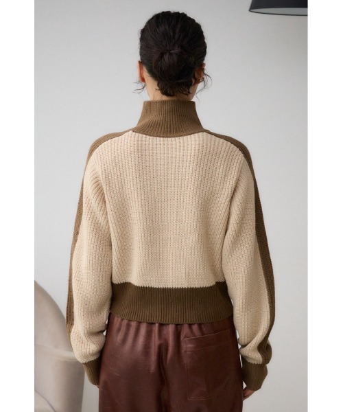 AZUL by moussy（アズールバイマウジー）の「ニットトラックジャケット（ブルゾン・レディース・アイボリー/グレー/ブルー・FREE）」の9枚目の写真