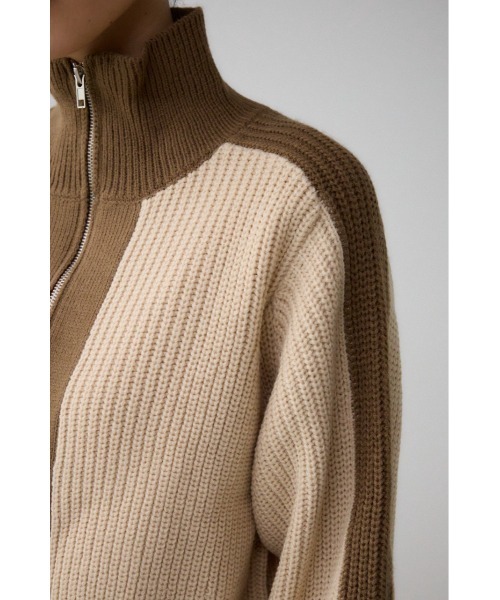 AZUL by moussy（アズールバイマウジー）の「ニットトラックジャケット（ブルゾン・レディース・アイボリー/グレー/ブルー・FREE）」の11枚目の写真