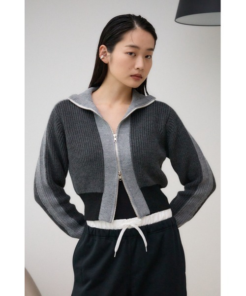 AZUL by moussy（アズールバイマウジー）の「ニットトラックジャケット（ブルゾン・レディース・アイボリー/グレー/ブルー・FREE）」の15枚目の写真