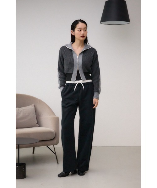 AZUL by moussy（アズールバイマウジー）の「ニットトラックジャケット（ブルゾン・レディース・アイボリー/グレー/ブルー・FREE）」の16枚目の写真