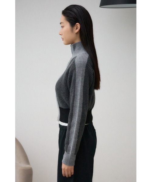 AZUL by moussy（アズールバイマウジー）の「ニットトラックジャケット（ブルゾン・レディース・アイボリー/グレー/ブルー・FREE）」の18枚目の写真