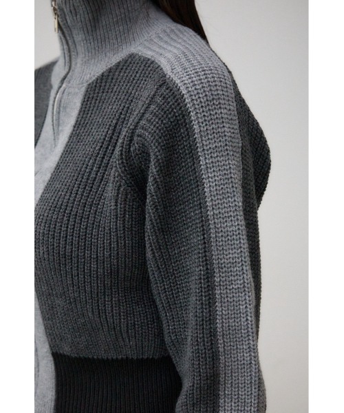 AZUL by moussy（アズールバイマウジー）の「ニットトラックジャケット（ブルゾン・レディース・アイボリー/グレー/ブルー・FREE）」の21枚目の写真