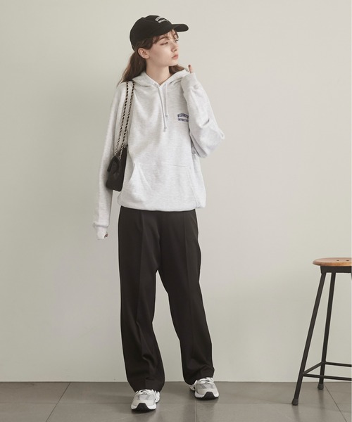 ANGIE（アンジー）の「ワンポイント 刺繍 スウェット フーディー/パーカー（パーカー・レディース・杢グレー/ブラック/ホワイト/ライトグレー/ネイビー・MEDIUM/LARGE/X-LARGE）」の10枚目の写真