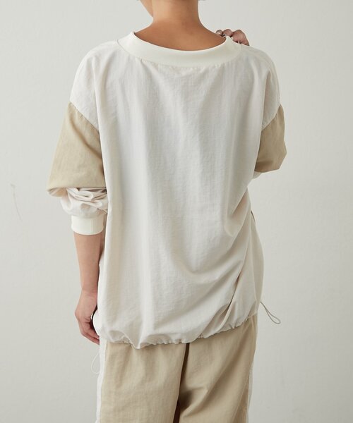 【セール】ナイロンVネックピステ（シャツ/ブラウス）｜earthy（アーシー）