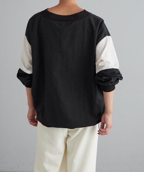 【セール】ナイロンVネックピステ（シャツ/ブラウス）｜earthy（アーシー）