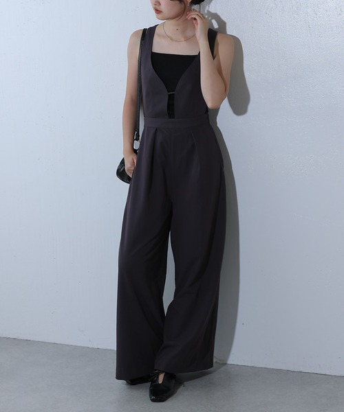 COLONY 2139（コロニートゥーワンスリーナイン）の「TRツイルオールインワン（つなぎ/オールインワン・レディース・グレー/ブラック・FREE）」の2枚目の写真