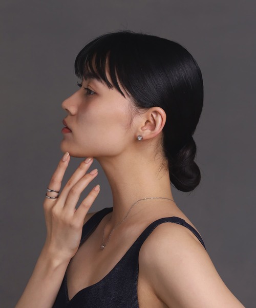 LHME(エルエイチエムイー)の「【WEB限定】“Moment”ハートストーンピアス/クリア/サージカルステンレス(金属アレルギー対応)【LHME / エルエイチエムイー】(ピアス(両耳用)・レディース・シルバー/ゴールド・ONE SIZE)」の10枚目の写真