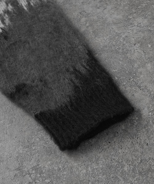 MONO-MART(モノマート)の「アブストラクトシャギーモヘアライク ルーズニットカーディガン(カーディガン/ボレロ・メンズ・グレー/ブラウン/ダークネイビー/ブラック・L/M)」の12枚目の写真