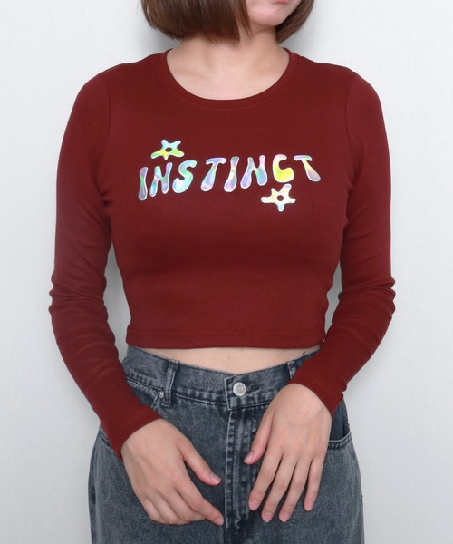 sevens(セブンズ)の「【sevens】オーロラロゴちびロンティ(Tシャツ/カットソー・レディース・ブラック/ブルー/チャコールグレー/ボルドー・FREE)」の4枚目の写真