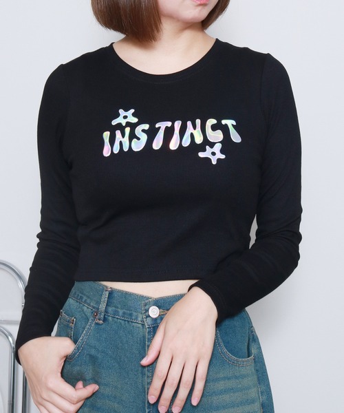 sevens(セブンズ)の「【sevens】オーロラロゴちびロンティ(Tシャツ/カットソー・レディース・ブラック/ブルー/チャコールグレー/ボルドー・FREE)」の2枚目の写真