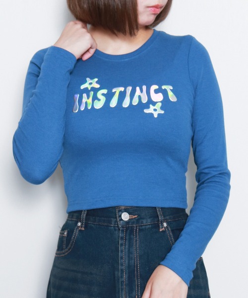 sevens(セブンズ)の「【sevens】オーロラロゴちびロンティ(Tシャツ/カットソー・レディース・ブラック/ブルー/チャコールグレー/ボルドー・FREE)」の9枚目の写真