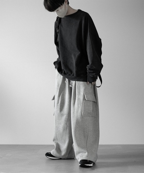RUUBON】brushed lining sweat cargo pants / 裏起毛スウェットカーゴ