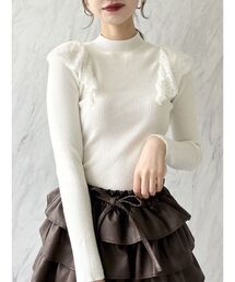 dazzlin | バックオープンフリルニットプルオーバー(ニット/セーター)