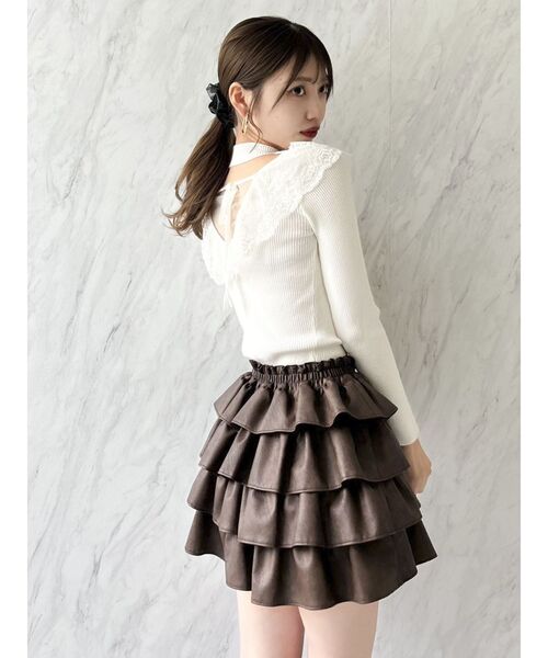 dazzlin（ダズリン）の「バックオープンフリルニットプルオーバー（ニット/セーター・レディース・ブラック/オフホワイト/グレー/ピンク・FREE）」の20枚目の写真