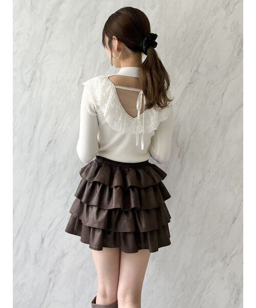 dazzlin（ダズリン）の「バックオープンフリルニットプルオーバー（ニット/セーター・レディース・ブラック/オフホワイト/グレー/ピンク・FREE）」の21枚目の写真