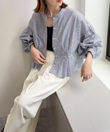 fredy emue | パールボタン クロップドタック ブラウス(シャツ/ブラウス)