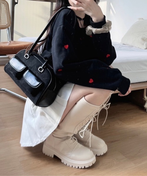 nemne store(ネンネストア)の「《Delfy》ハートポンチスウェット(スウェット・レディース・ブラック/ブラウン/グレー・フリー)」の4枚目の写真