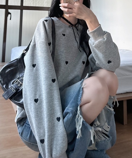 nemne store(ネンネストア)の「《Delfy》ハートポンチスウェット(スウェット・レディース・ブラック/ブラウン/グレー・フリー)」の10枚目の写真