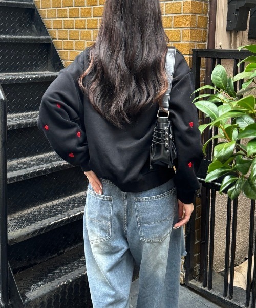 nemne store(ネンネストア)の「《Delfy》ハートポンチスウェット(スウェット・レディース・ブラック/ブラウン/グレー・フリー)」の8枚目の写真